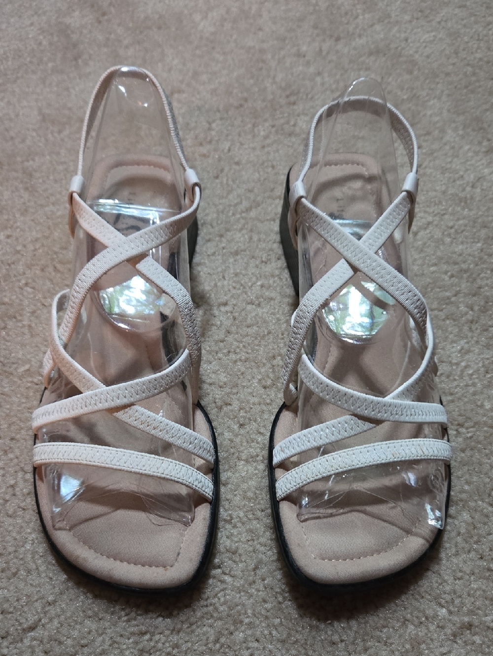 Life Stride Women's Crisscross Slingback Sandals in Light Beige